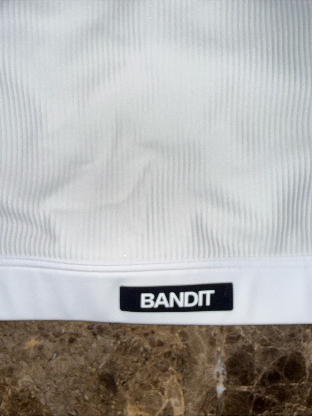 Bandit White Ribbed Sports Bra - Supportive Racerback - Picture 4 of 8